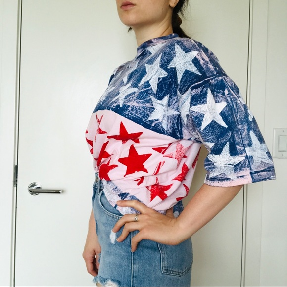 Red Pink and Blue Tee with Stars - Picture 2 of 10